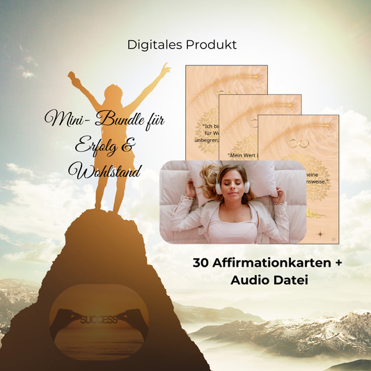 Mini - Bundle für Erfolg & Wohlstand | 30 Affirmationskarten + Audio Datei | Digitales Produkt