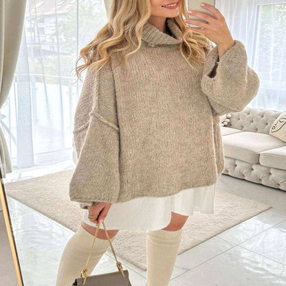 Oversized Pullover Camilla | trendiger & warmer Rollkragen Pullover - MyMommyTools