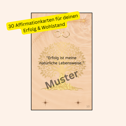 Mini - Bundle für Erfolg & Wohlstand | 30 Affirmationskarten + Audio Datei | Digitales Produkt