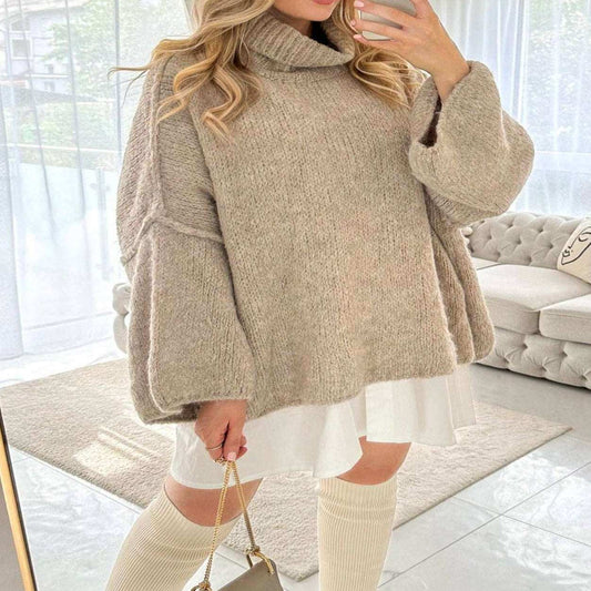 Oversized Pullover Camilla | trendiger & warmer Rollkragen Pullover - MyMommyTools