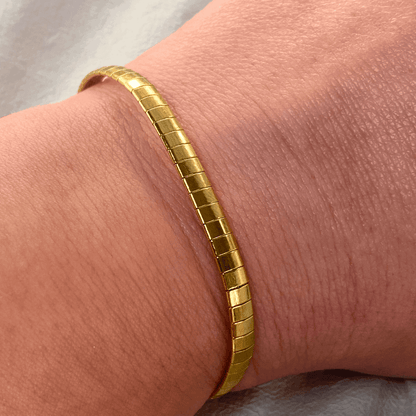 Damen Armband flaches design, goldfarben