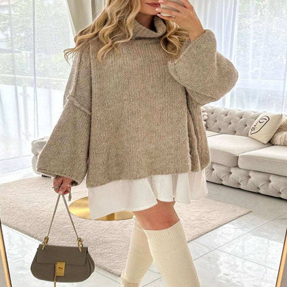 Oversized Pullover Camilla | trendiger & warmer Rollkragen Pullover - MyMommyTools